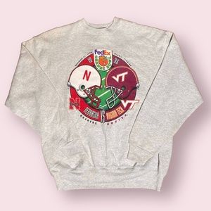 Vintage 1996 Nebraska Huskers vs Virginia Tech Hokies Orange Bowl NWT Sweatshirt